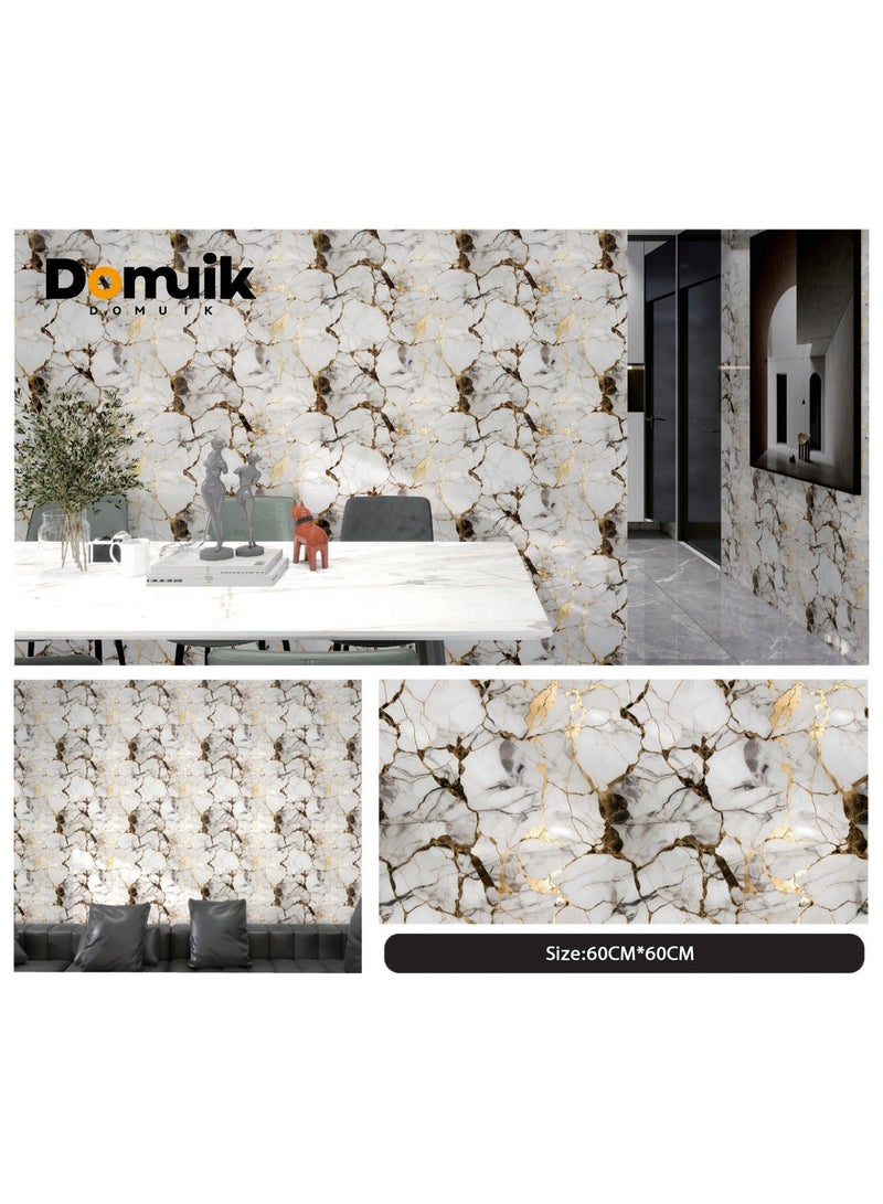 10 قطع من ورق جدران رخامي ذاتي اللصق، مقاوم للماء والزيوت، مقاس 60*60 سم، ملصقات مطبخ مقاومة للحرارة، فيلم زخرفي لتزيين المنزل